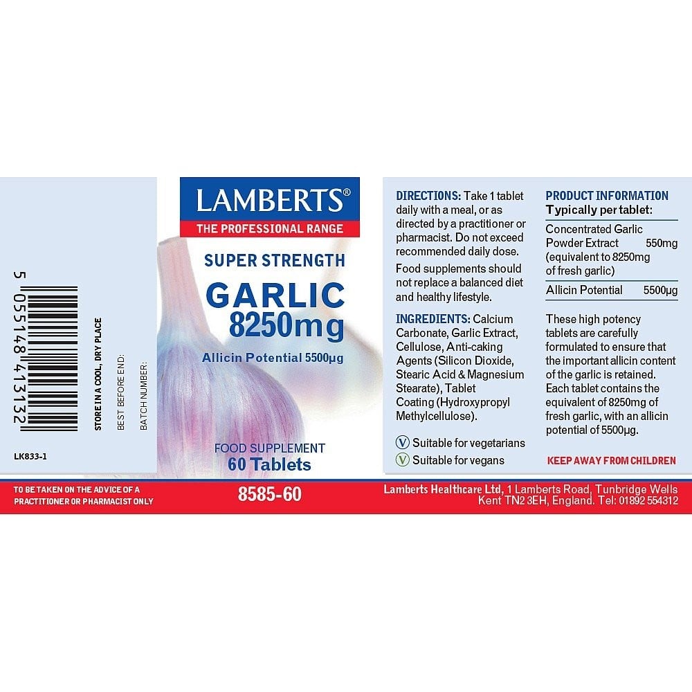 LAMBERTS - Garlic 8250mg - 60tabs