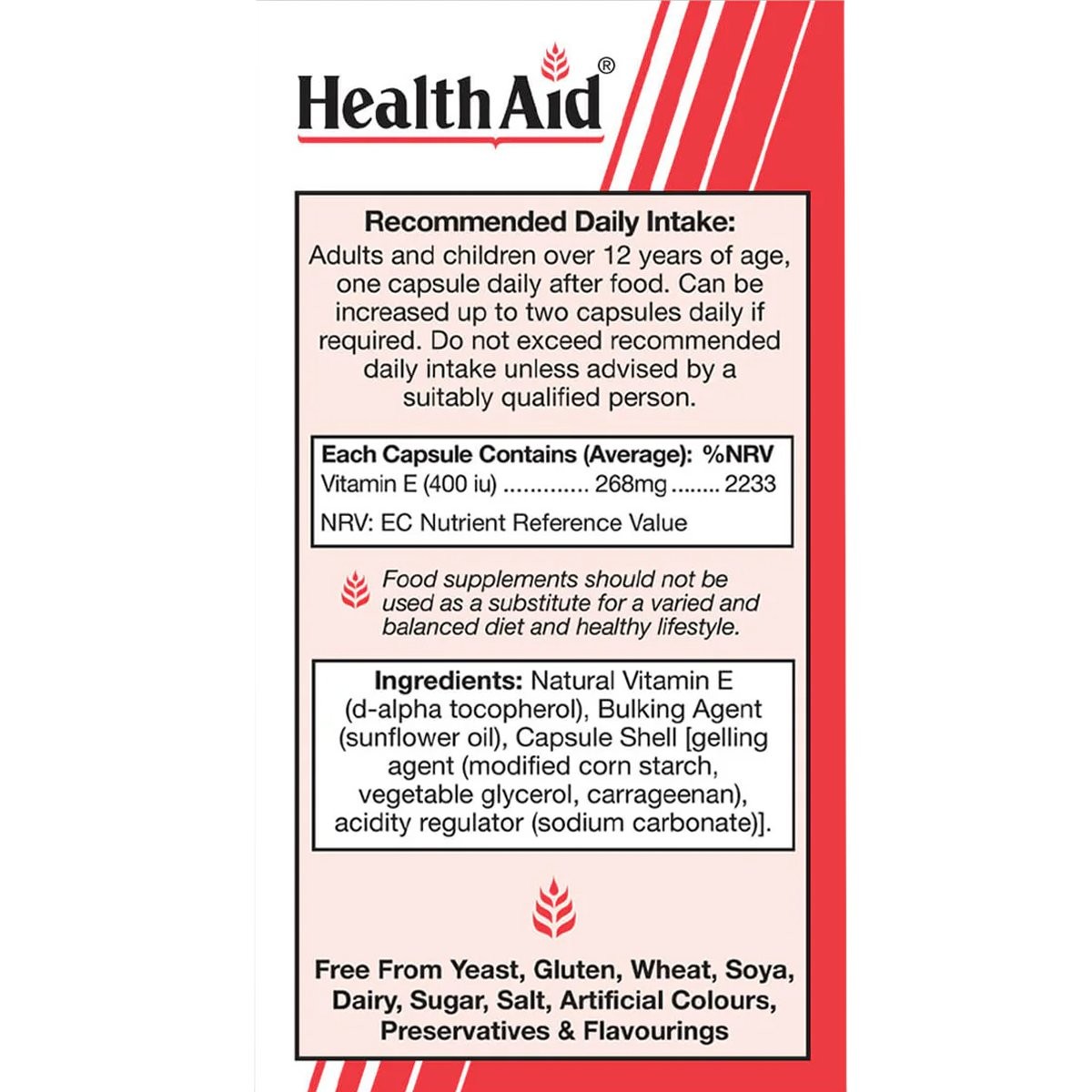HEALTH AID -  Vitamin E 400iu - 60caps