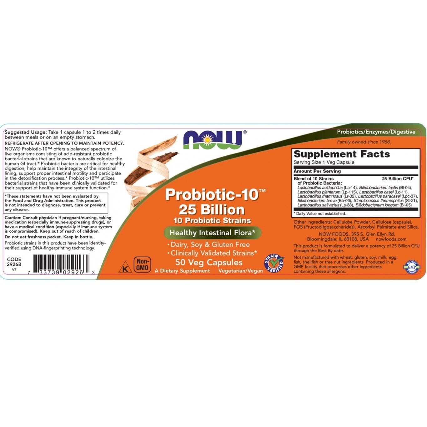 NOW - Probiotic-10 25 Billion - 50caps