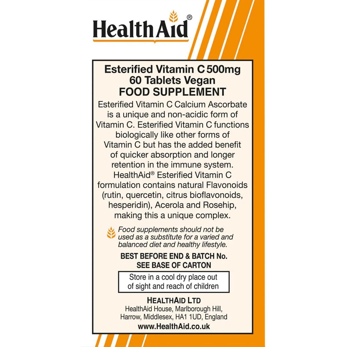 HEALTH AID - ESTERIFIED Vitamin C 500mg - 60tabs
