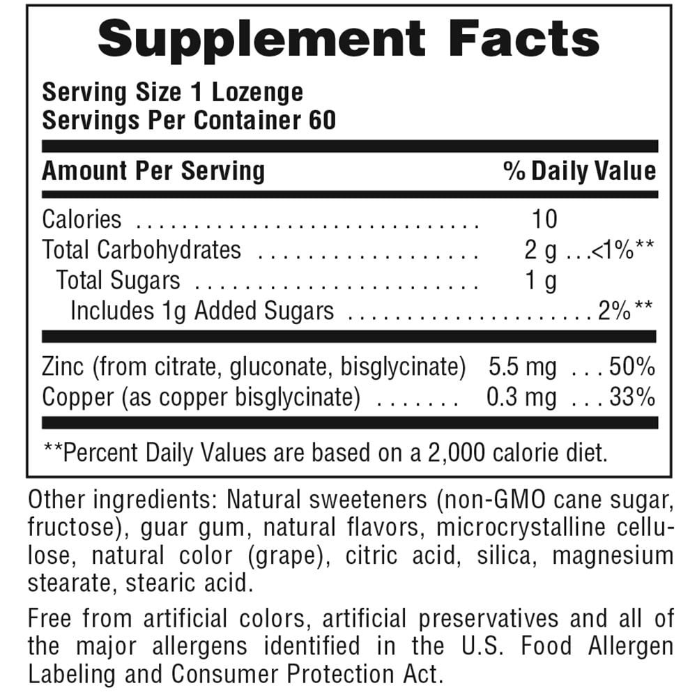 NATURES PLUS - IMMUNE Zinc - 60lozenges
