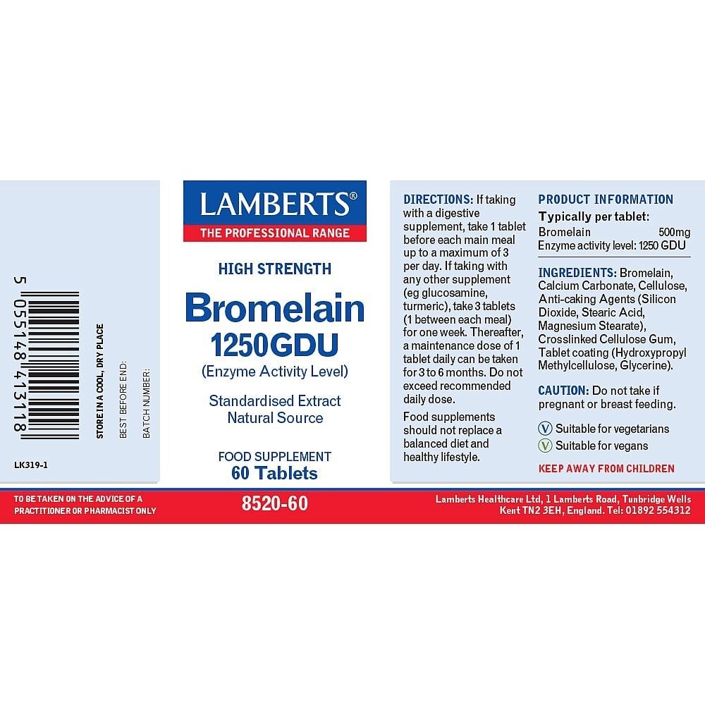 LAMBERTS - Bromelain 1250GDU - 60tabs