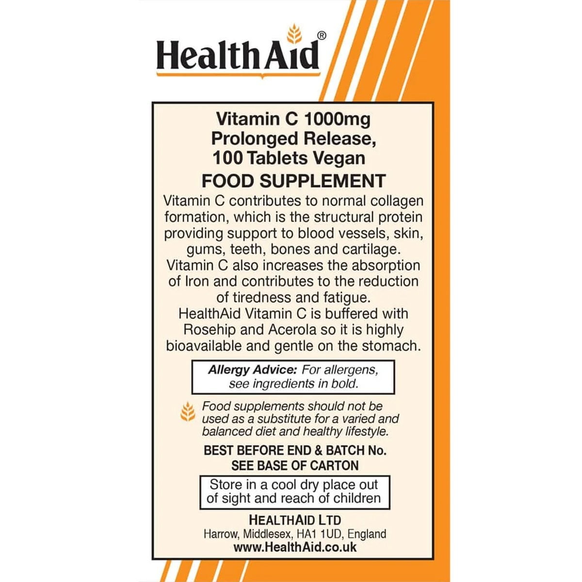 HEALTH AID - Vitamin C 1000mg - 100tabs
