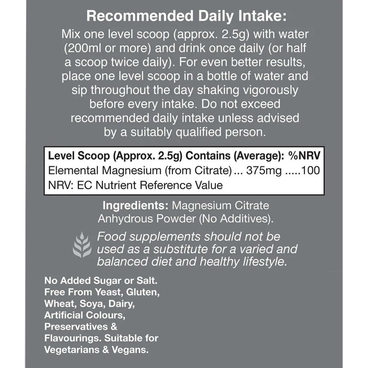 HEALTH AID - Magnesium Citrate - 200gr