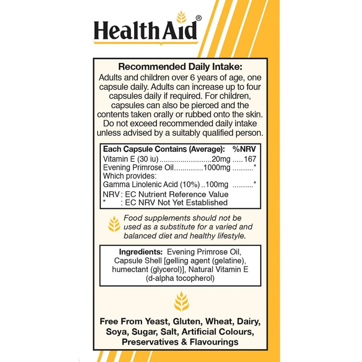 HEALTH AID - Evening Primrose 1000mg - 90caps