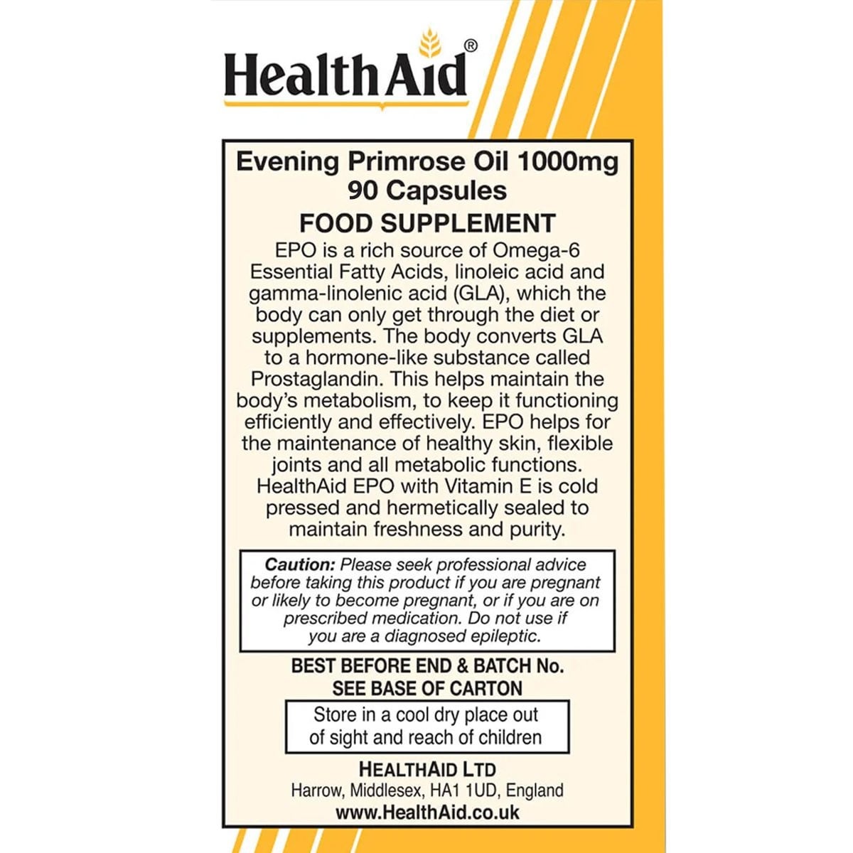 HEALTH AID - Evening Primrose 1000mg - 90caps