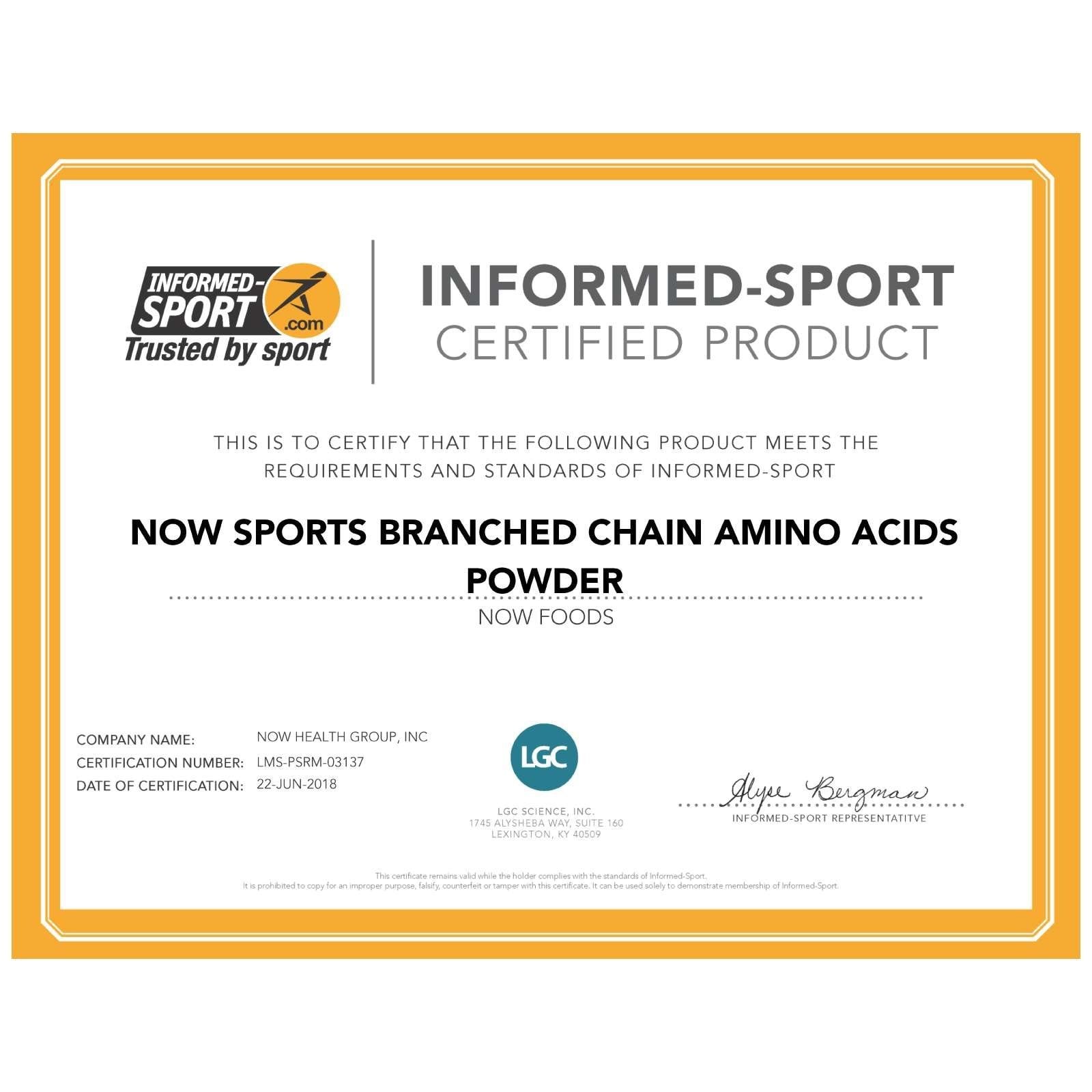 NOW - SPORTS Branched-Chain Amino Acid Powder - 340gr
