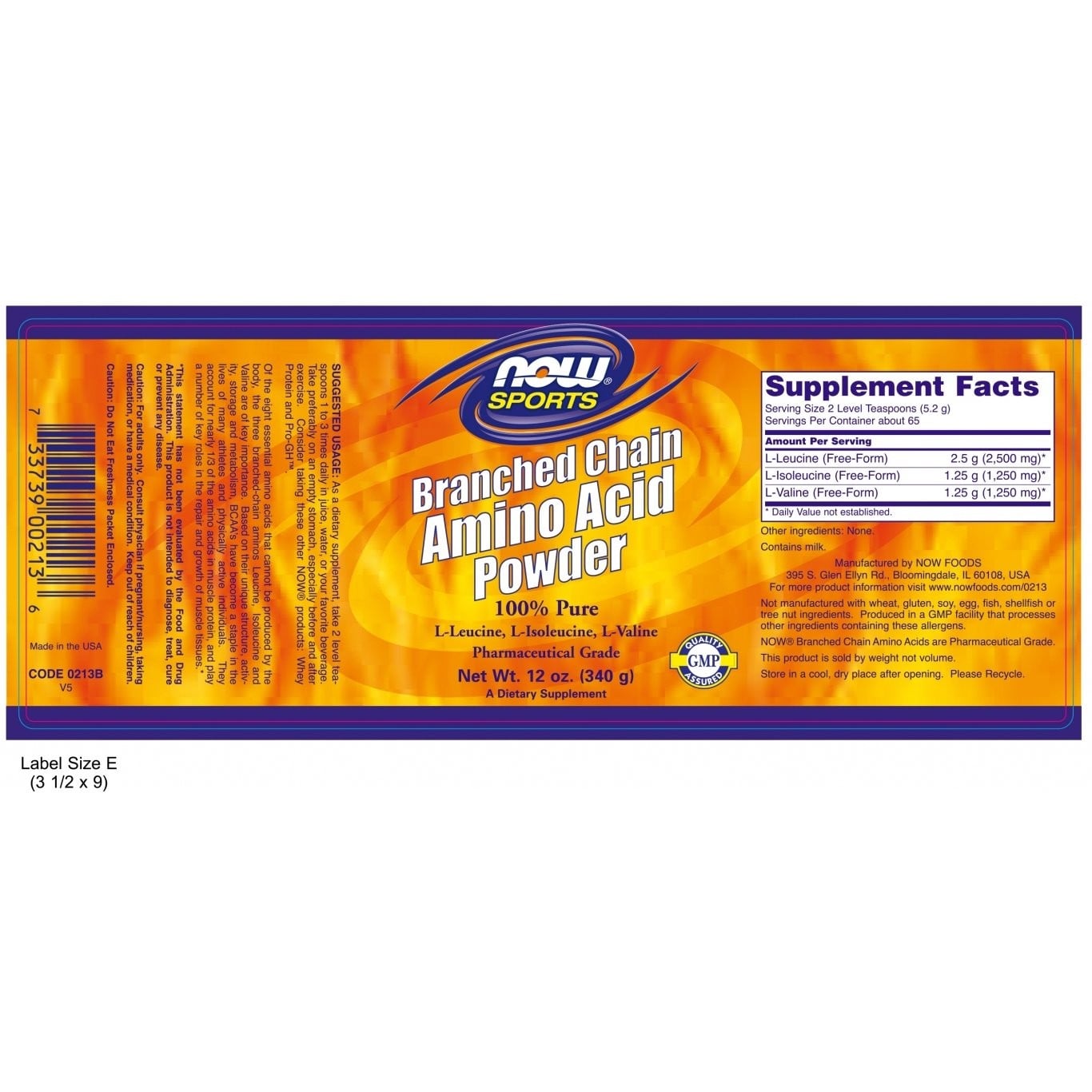 NOW - SPORTS Branched-Chain Amino Acid Powder - 340gr