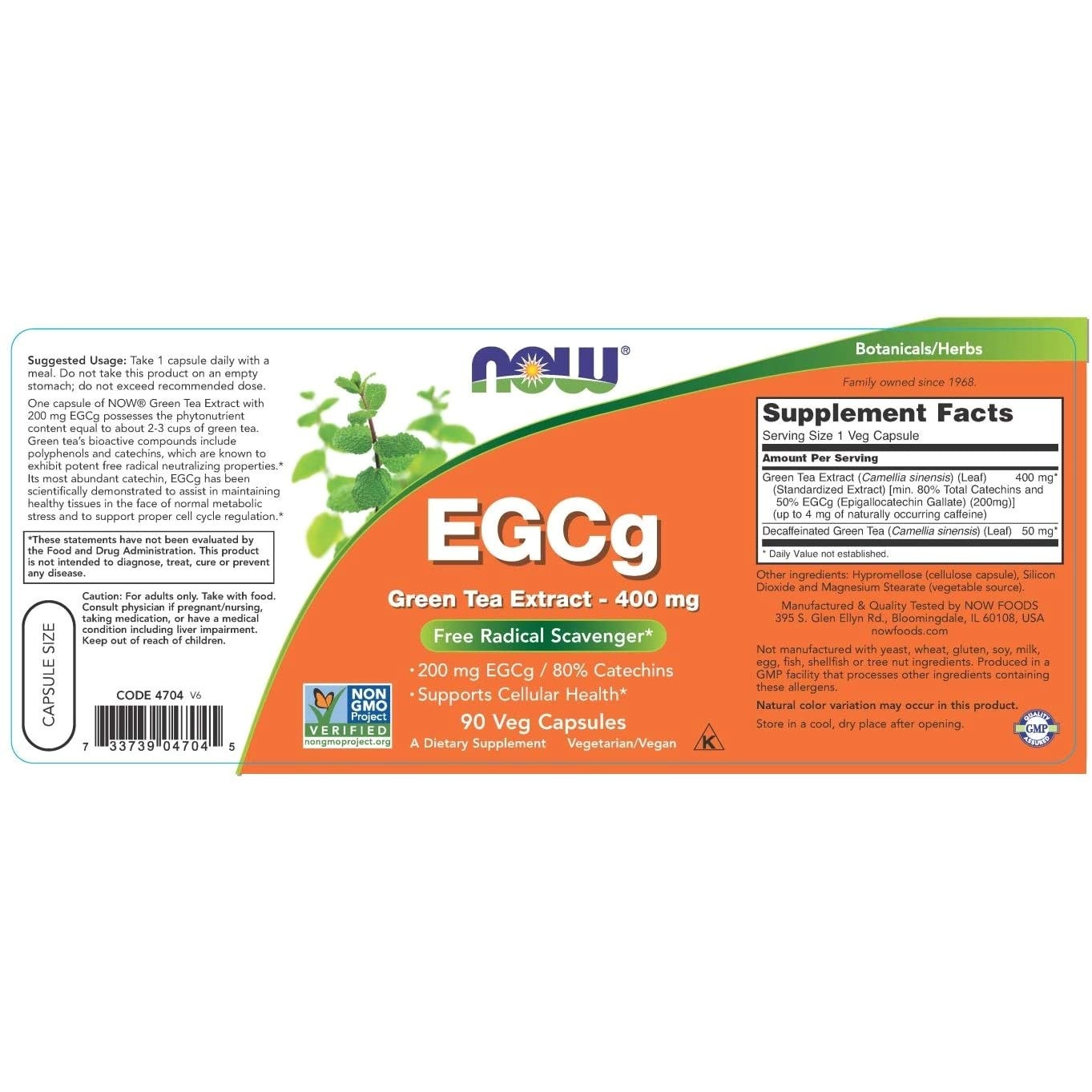 NOW - EGCg Green Tea Extract 400mg - 90caps