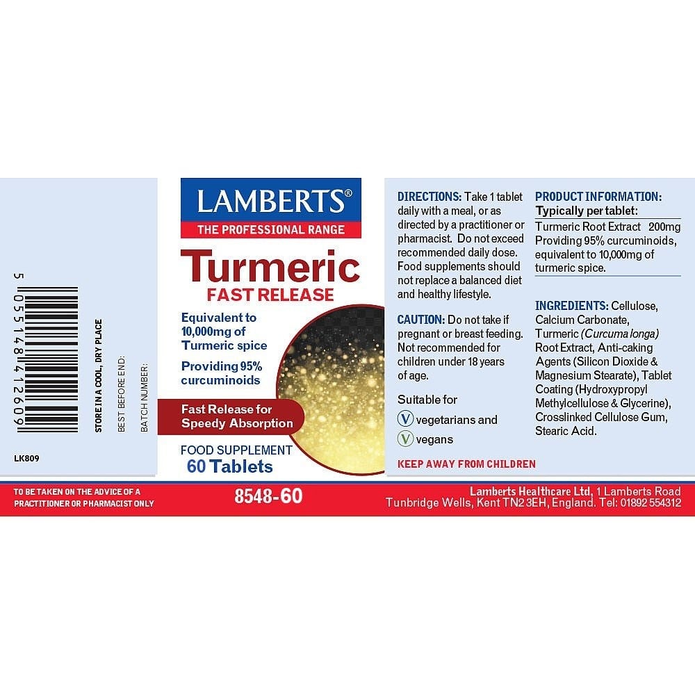 LAMBERTS - TURMERIC Fast Release - 60tabs