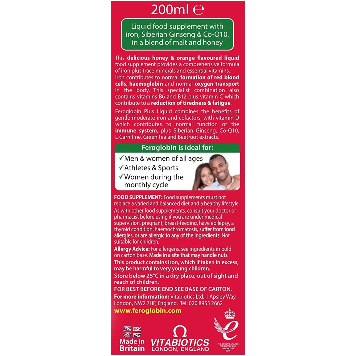 VITABIOTICS - FEROGLOBIN Liquid Plus - 200ml