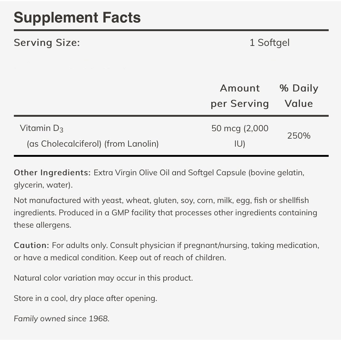 NOW - Vitamin D3 2000IU - 120softgels