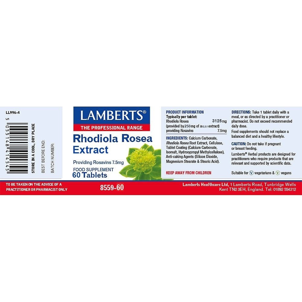LAMBERTS - Rhodiola Rosea Extract - 60tabs