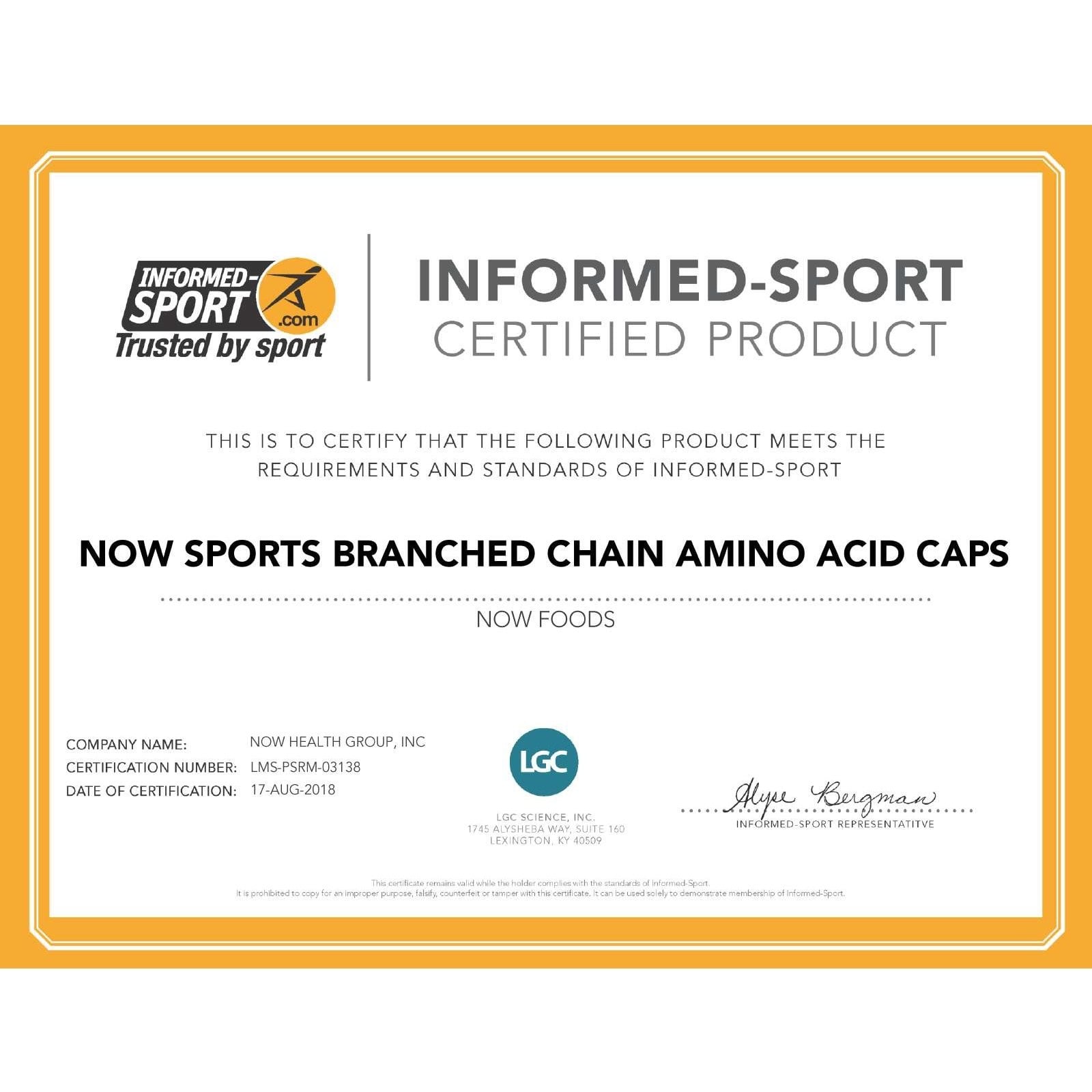 NOW - SPORTS Branced-Chain Amino Acids - 120caps