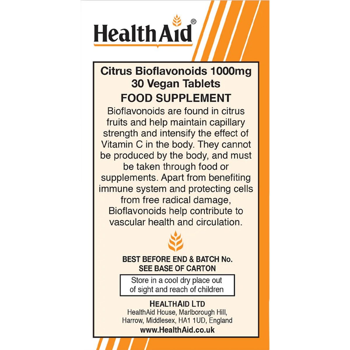 HEALTH AID - Citrus Bioflavonoids 1000mg - 30tabs