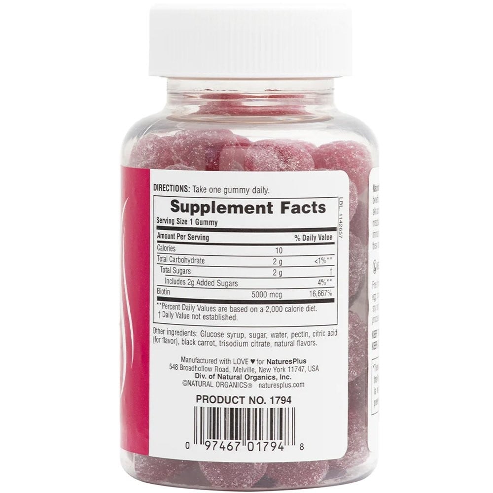 NATURES PLUS- Biotin 5000mcg - 60gummies