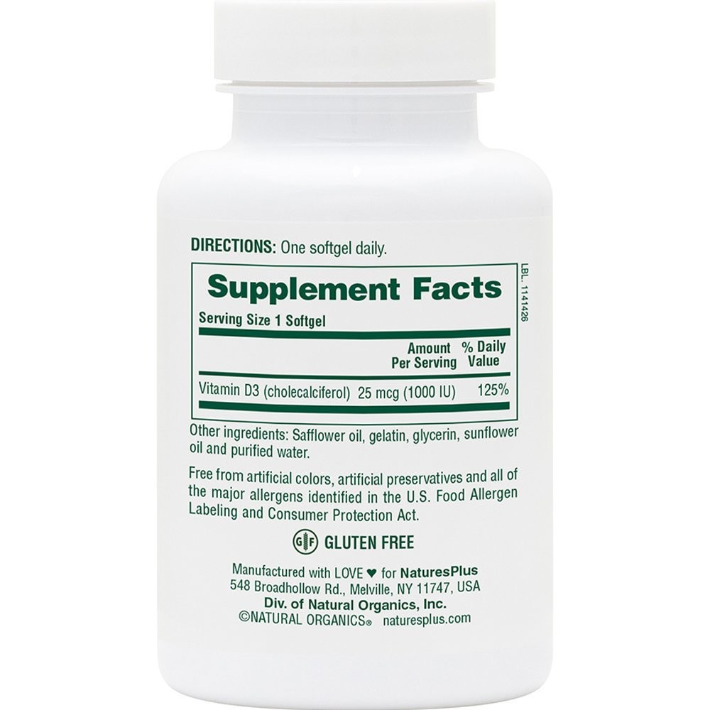 NATURES PLUS - Vitamin D3 1000IU - 30softgels