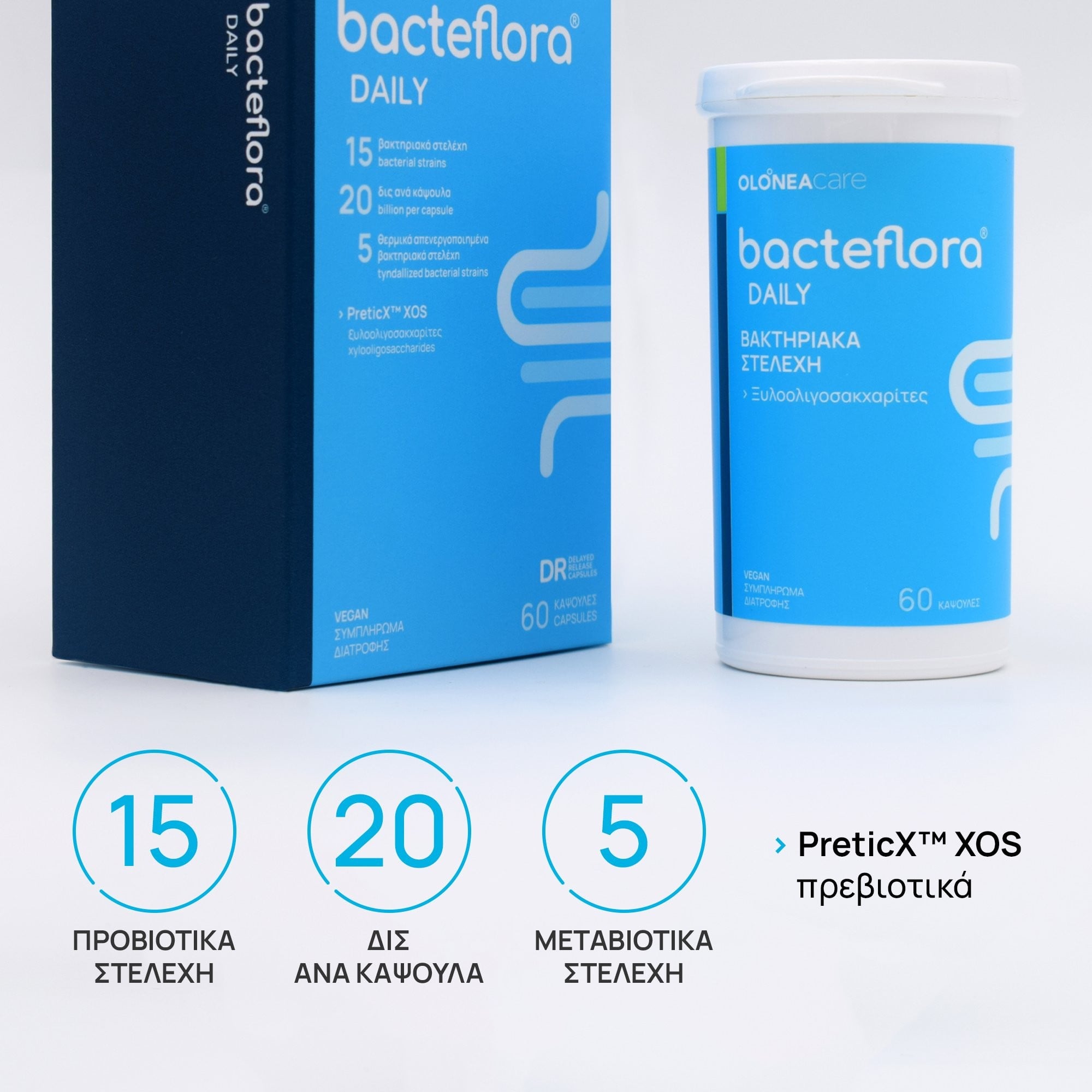 OLONEA - BACTEFLORA Daily Προβιοτικά - 60caps