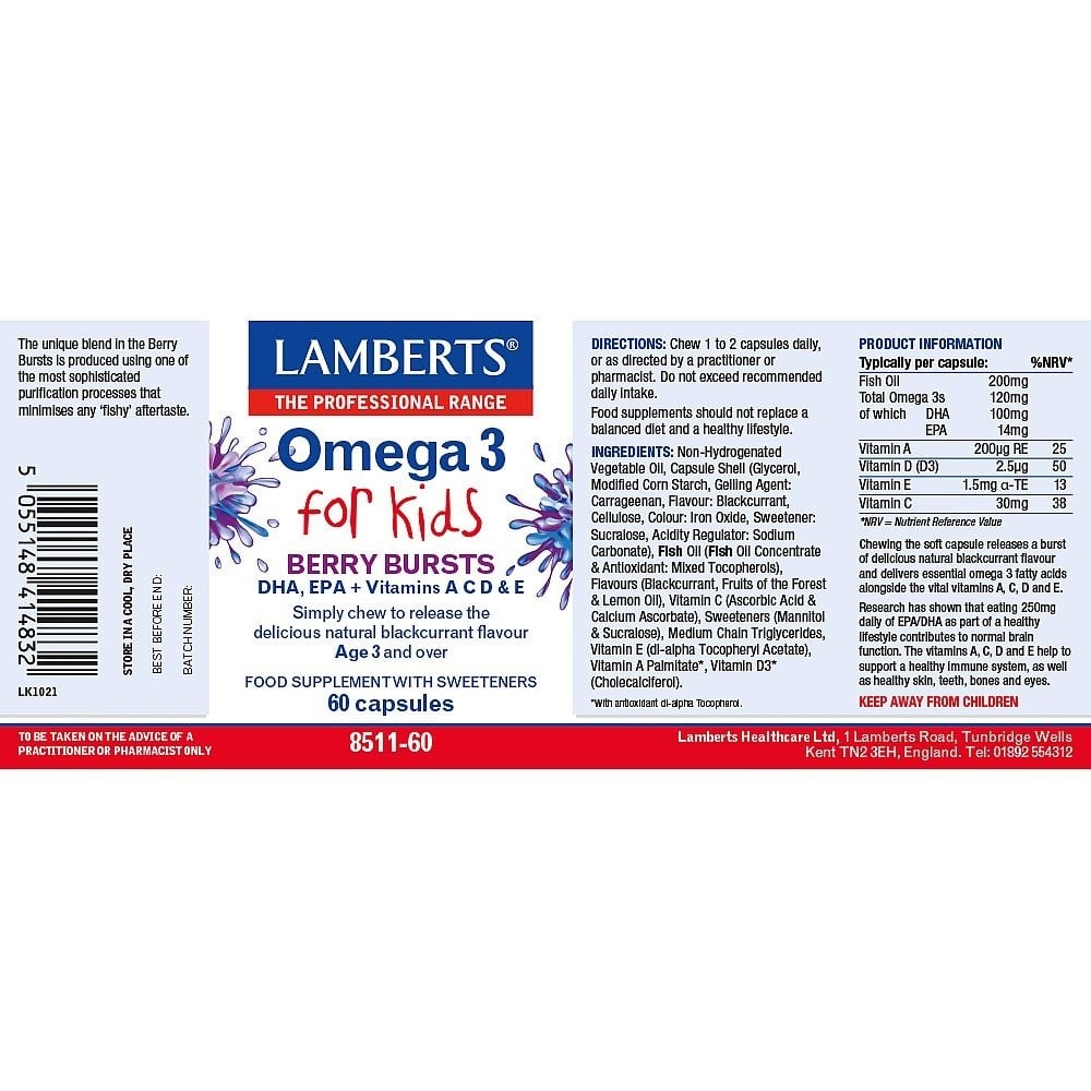 LAMBERTS - Omega 3 for Kids - 60caps