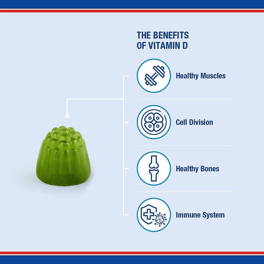LAMBERTS - Vitamin D3 1000iu με γεύση μήλου - 60 gummies