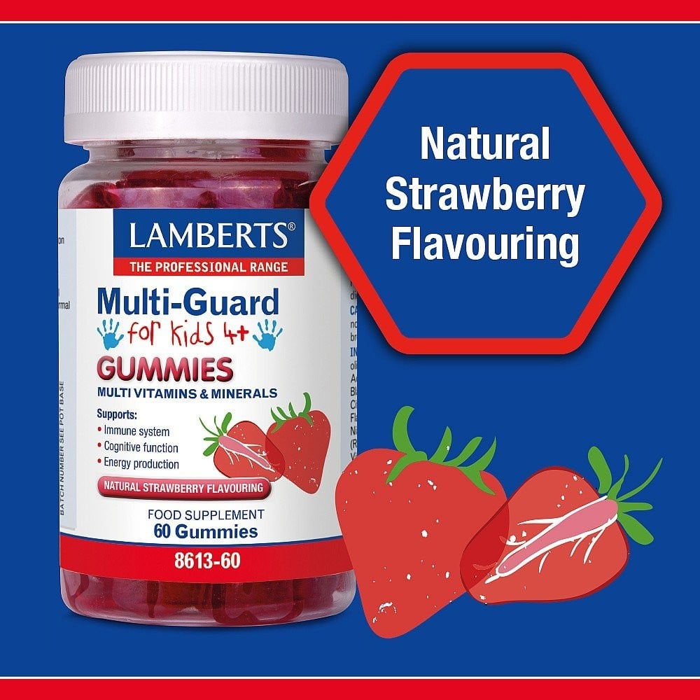 LAMBERTS - Multi-Guard for Kids 4+ με γεύση φράουλα - 60gummies