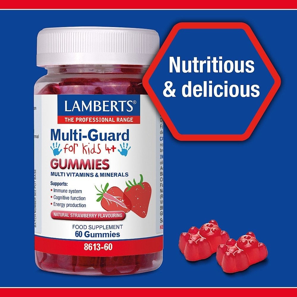 LAMBERTS - Multi-Guard for Kids 4+ με γεύση φράουλα - 60gummies