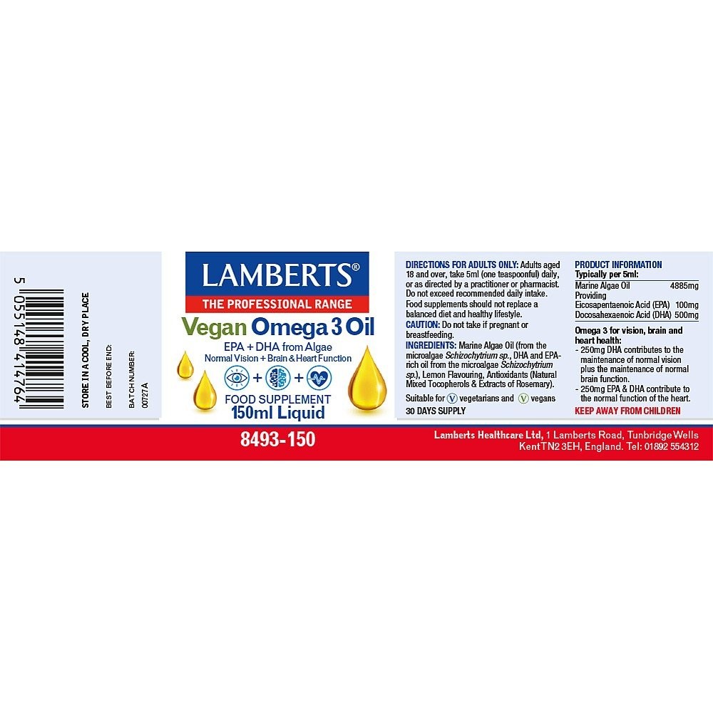 LAMBERTS - Vegan Omega 3 Oil - 150ml