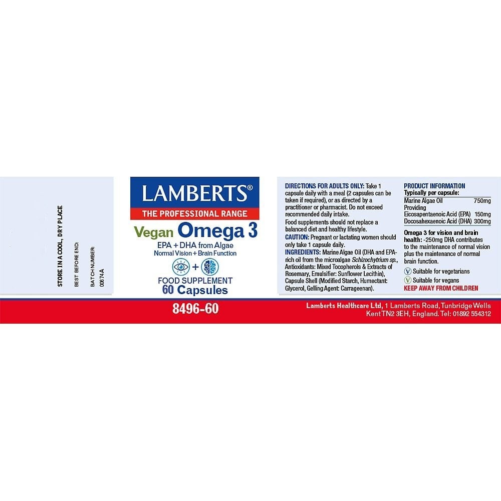 LAMBERTS - Vegan Omega 3 - 60caps