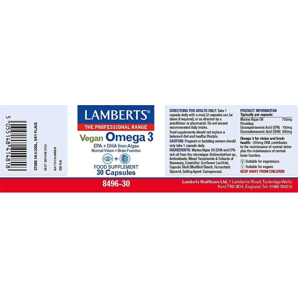 LAMBERTS - Vegan Omega 3 - 30caps