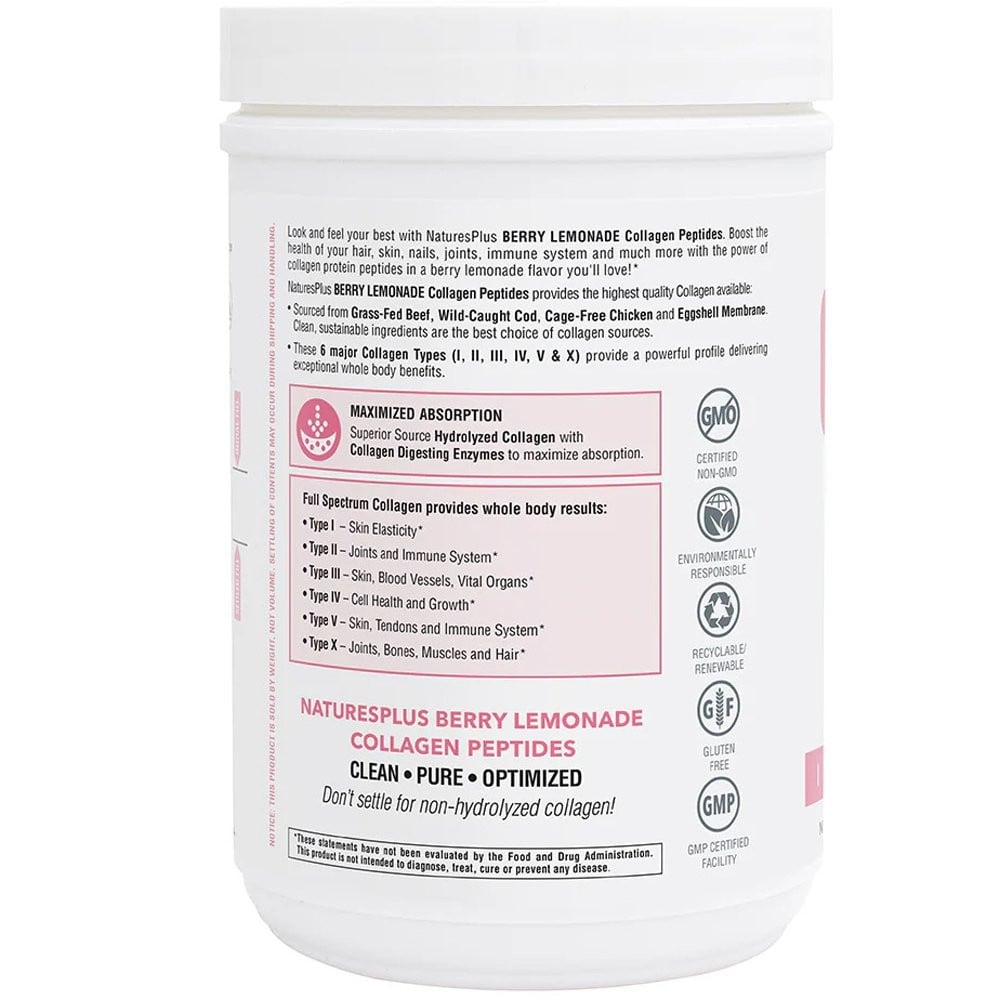 NATURES PLUS - Collagen Peptides Berry Lemonade - 364g