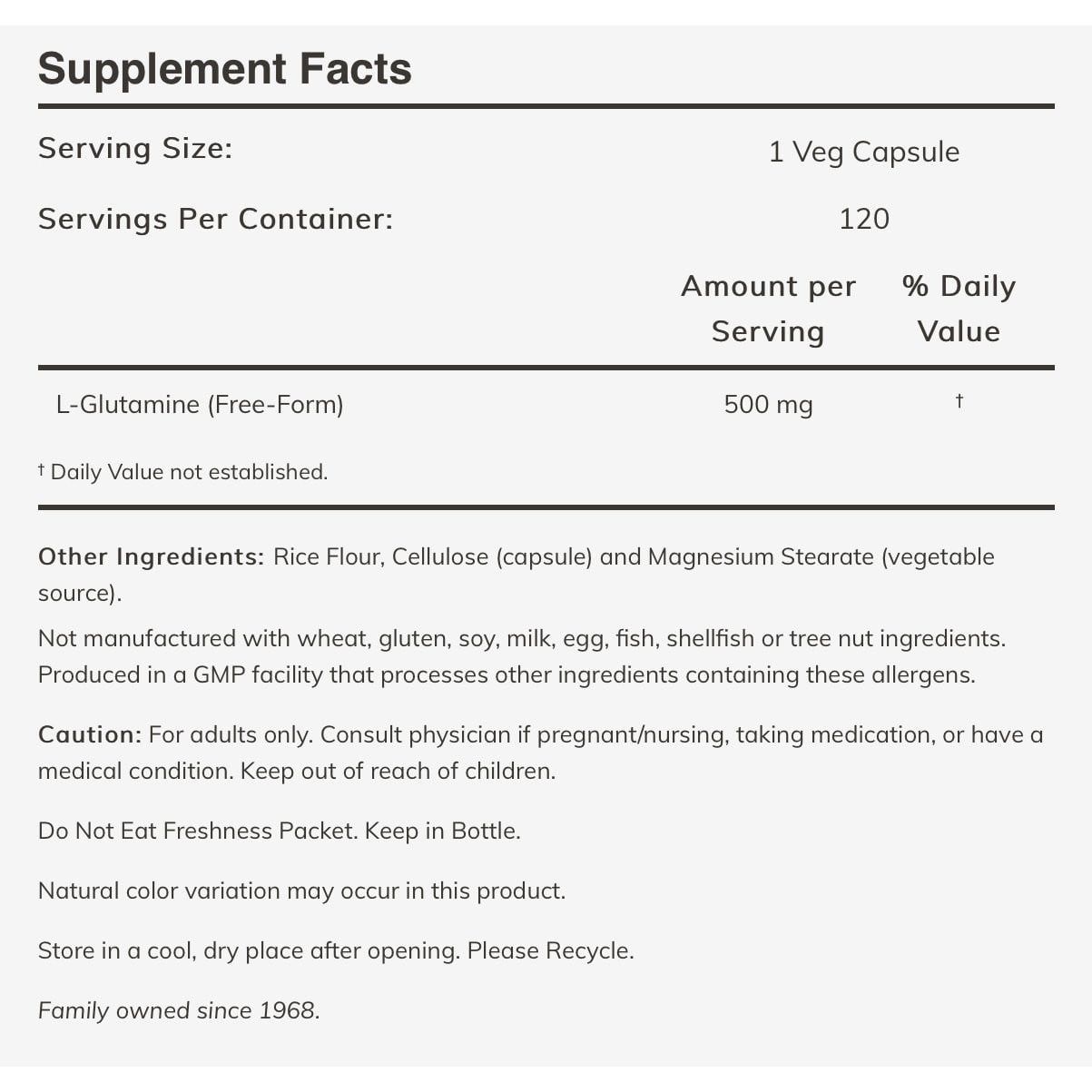 NOW - L-Glutamine 500mg - 120caps