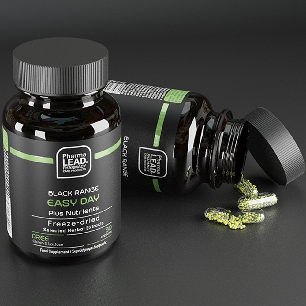 PHARMALEAD - BLACK RANGE Easy Day Plus Nutrients Συμπλήρωμα διατροφής για τη φυσιολογική λειτουργία του νευρικού συστήματος και τη φυσιολογική ψυχολογική λειτουργία - 30caps