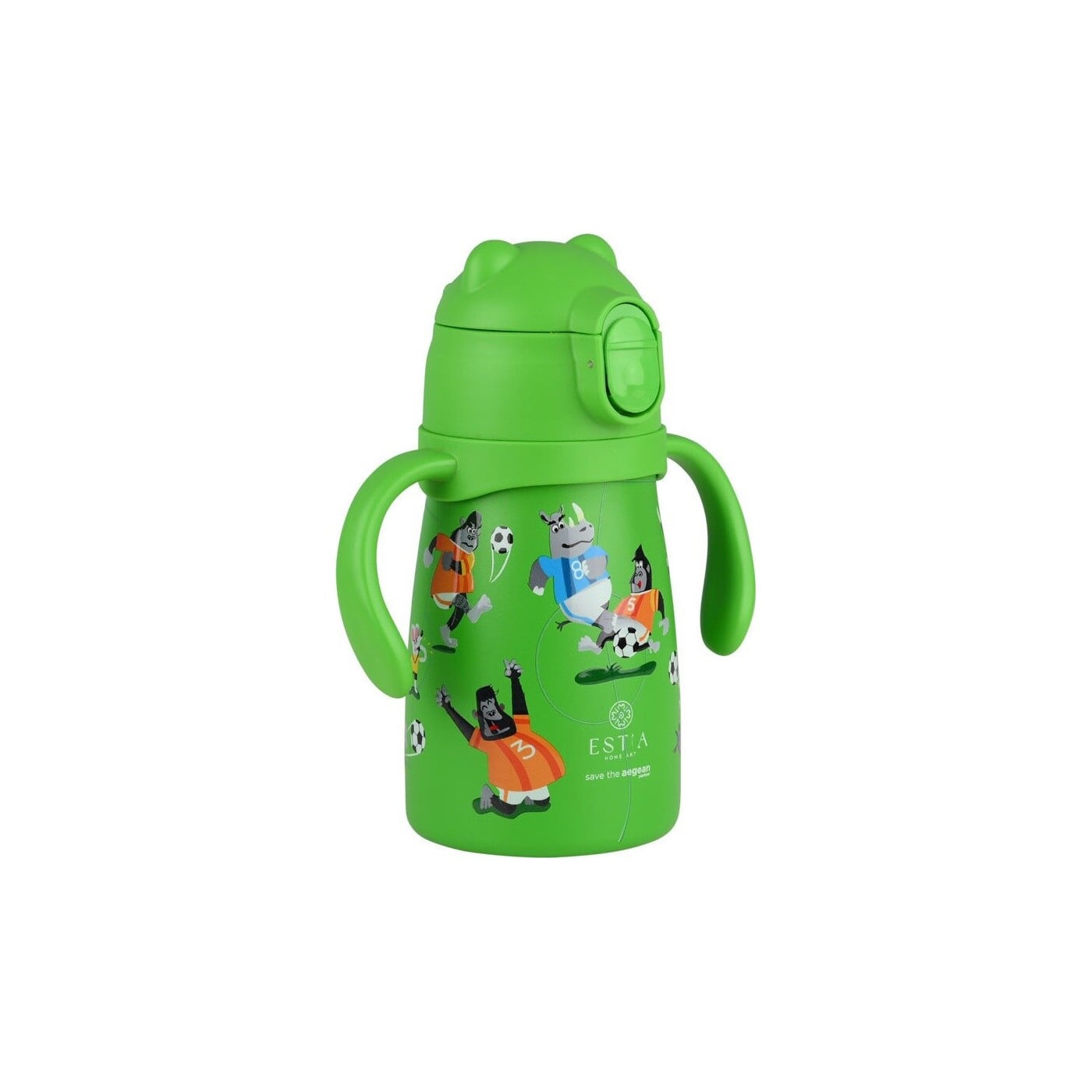 ESTIA - SAVE THE AEGEAN Bubble Bottle Παιδικό Παγούρι Θερμός με καλαμάκι Jungle Kick - 300ml