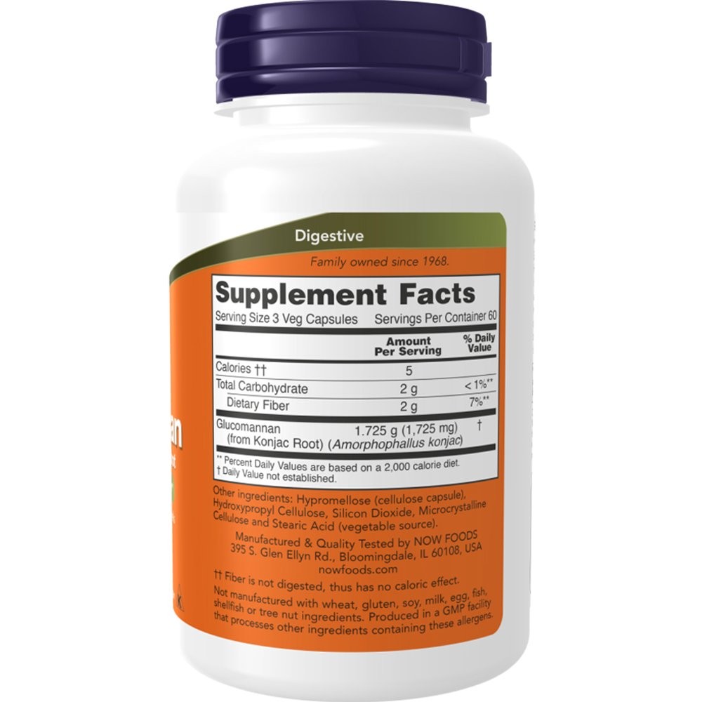 NOW - Glucomannan 575mg Υπακτική δράση - 180caps