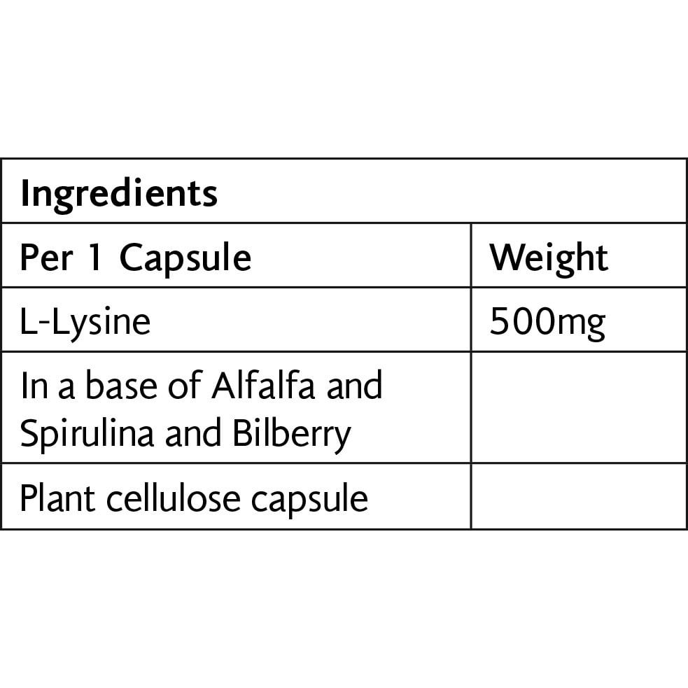 VIRIDIAN - L-Lysine 500mg - 30caps