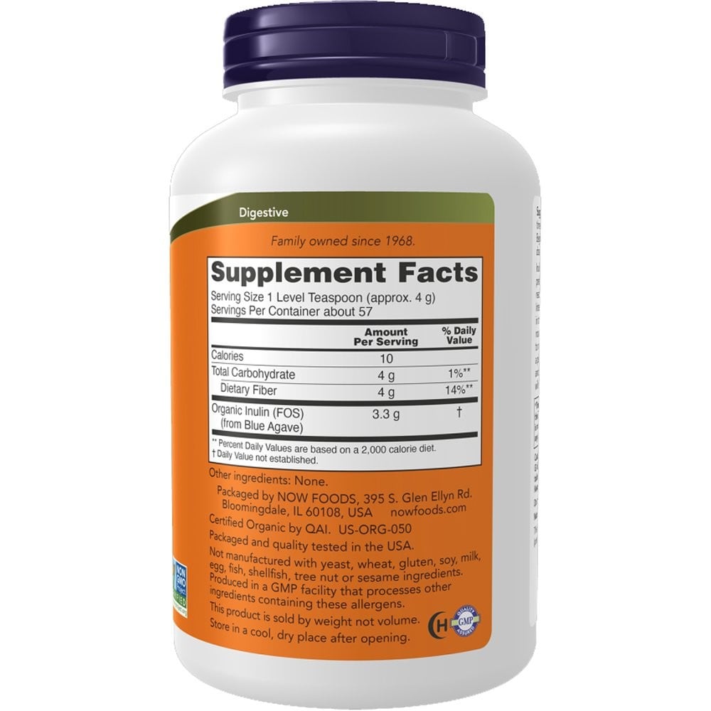 NOW - Inulin Prebiotic Pure Powder Συμπλήρωμα Ινουλίνης - 227gr