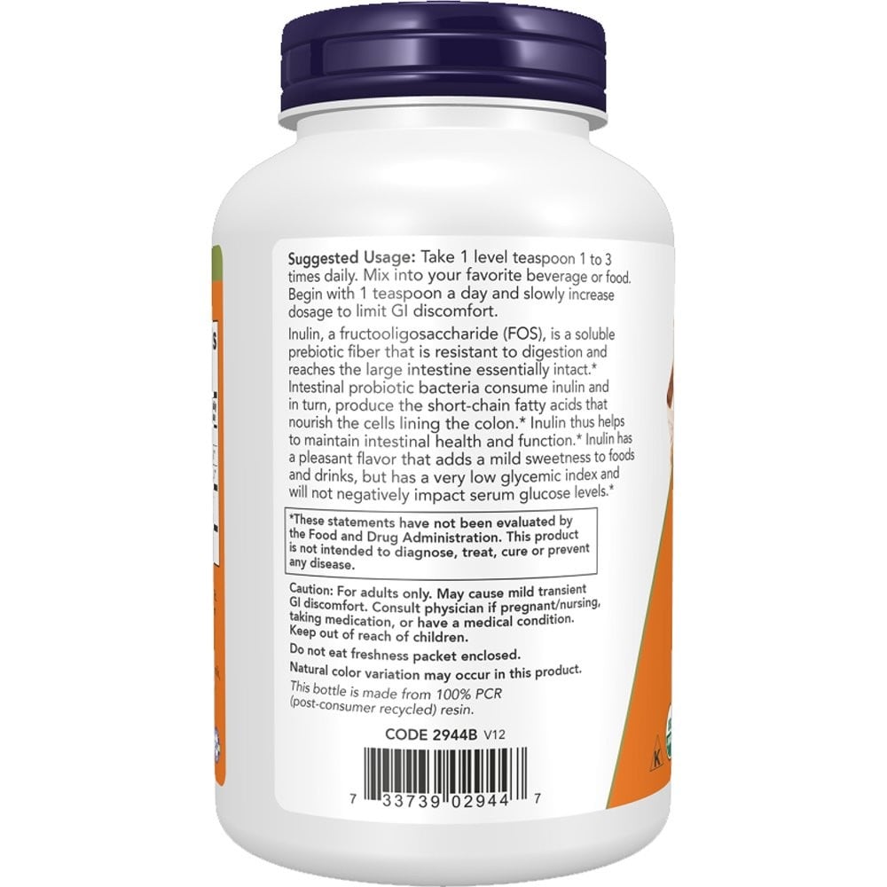 NOW - Inulin Prebiotic Pure Powder Συμπλήρωμα Ινουλίνης - 227gr